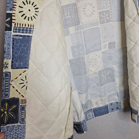 💙 Vintage Y2K G.W. Quilted Patchwork Shacket Size XL Warm Cozy Cottage Prairie - Picture 6 of 8